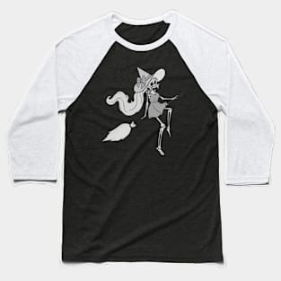 Skeleton witch on broom Baseball T-Shirt